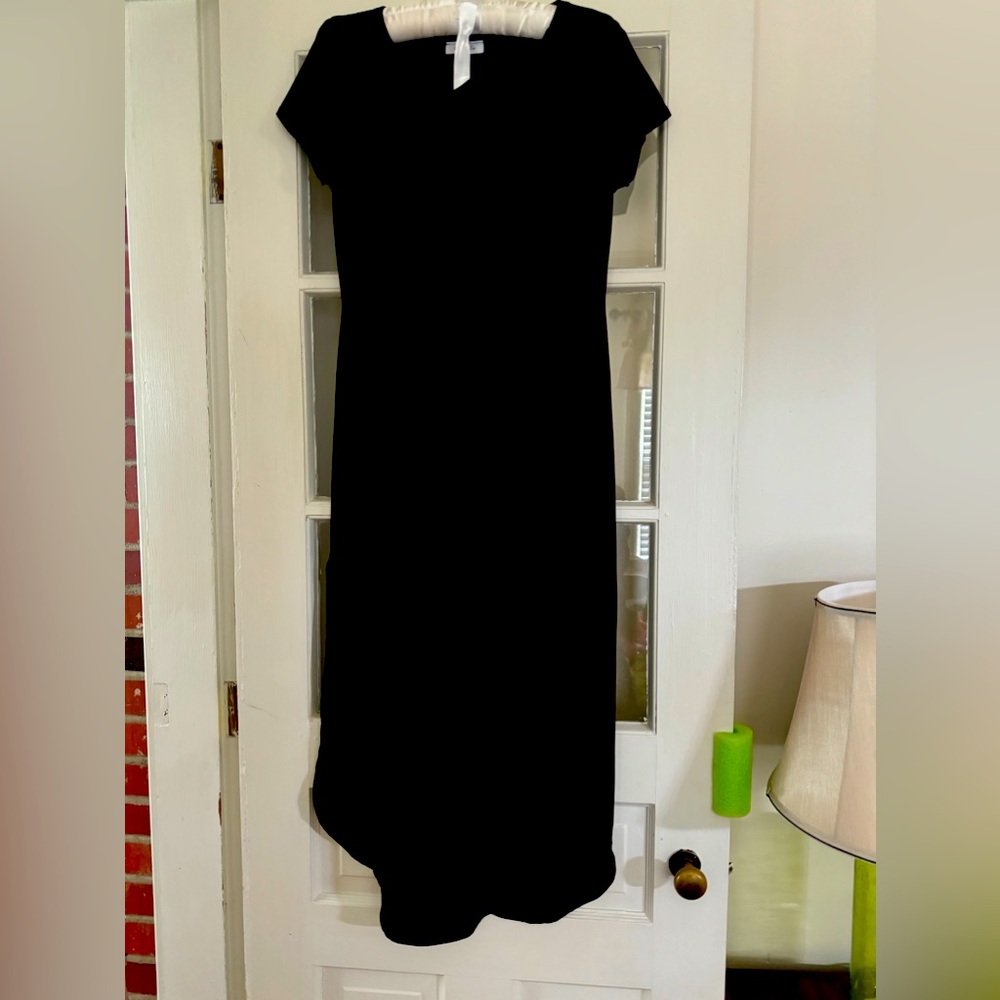C’est la vie Maternity black EUC long T-shirt  dress with slit Small